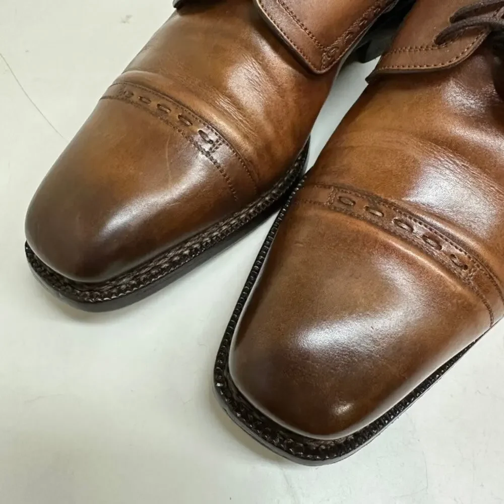 Calzoleria Harris Brown Leather Derby Oxfords